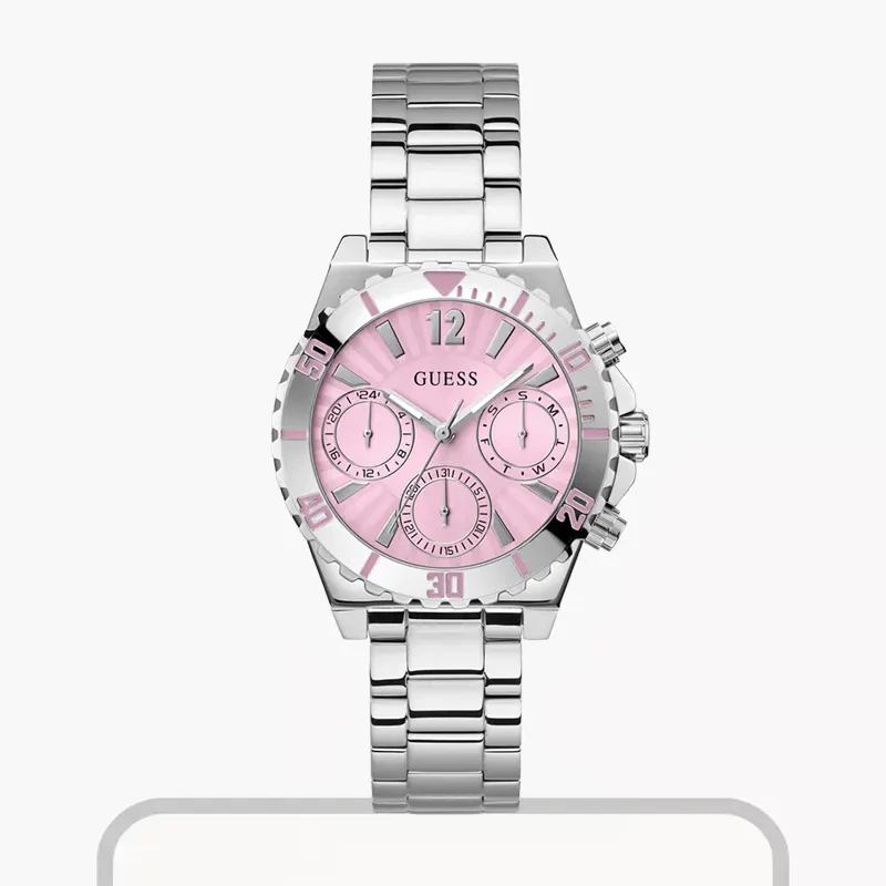 Guess Phoebe Pink Dial Fashion Ladies Watch- GW0696L1